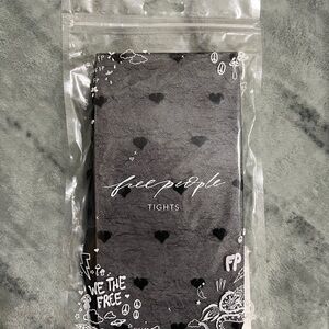 Free People Black Heart Tights